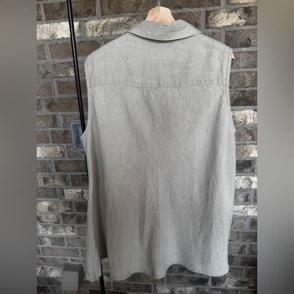 Flax Skyline Blouse - Sleeveless Linen Blouse Size 1G - Picture 5 of 10
